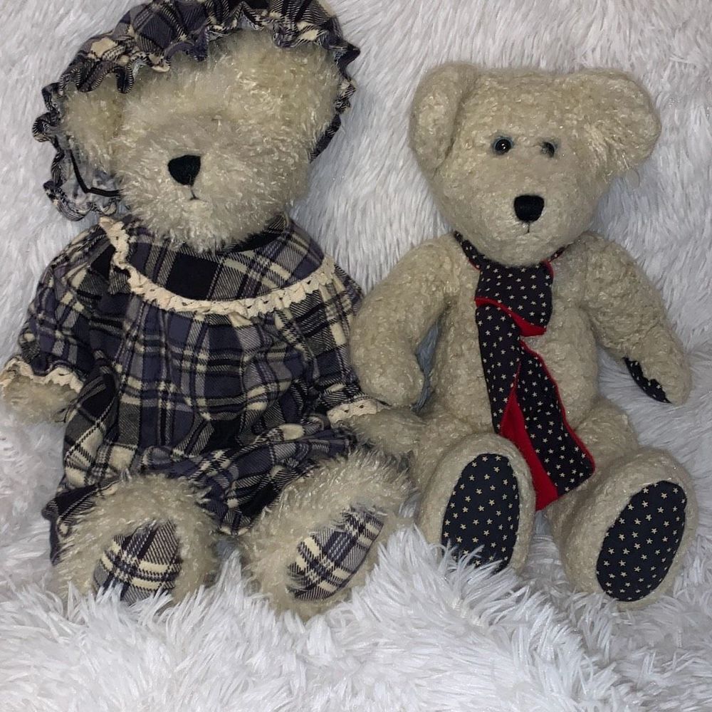 Vintage White Boyd Bears Grace Bedlington‎ and Uncle Sam